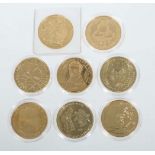 Acht 10 Euro-Münzen 2012/13/14,