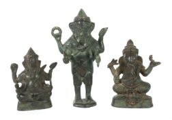 Drei Ganesha-Figuren Indien, 2. Hälfte