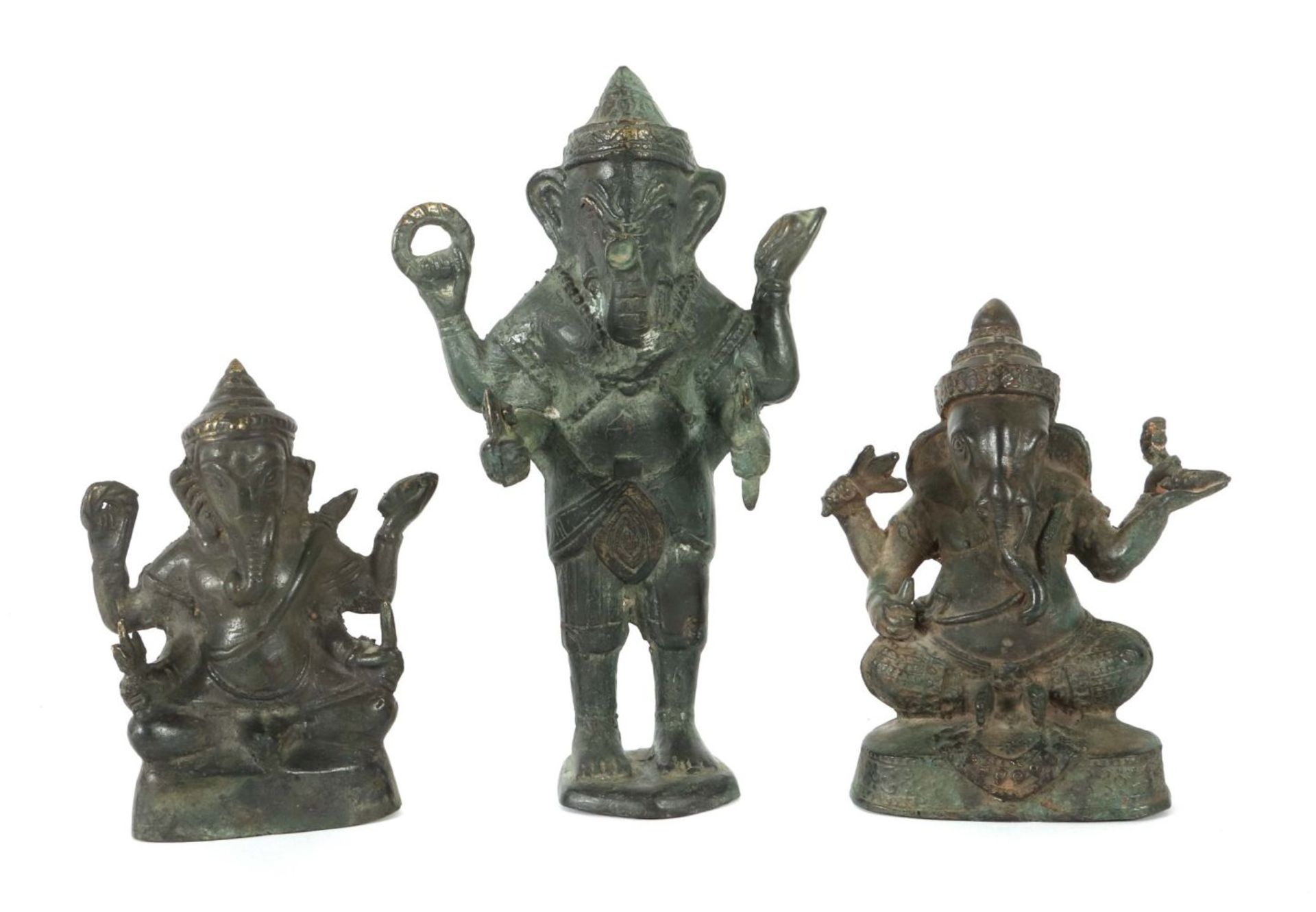 Drei Ganesha-Figuren Indien, 2. Hälfte