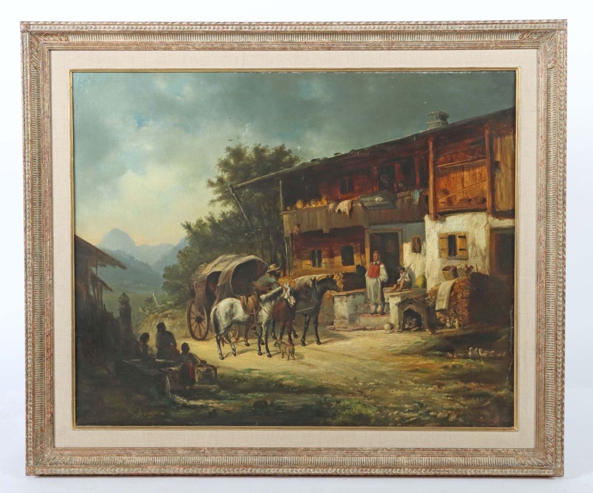 Maler des 19. Jh. "Bauernhaus", vor - Image 2 of 4