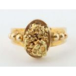 Goldnuggetring Gelbgold 750/999(?),