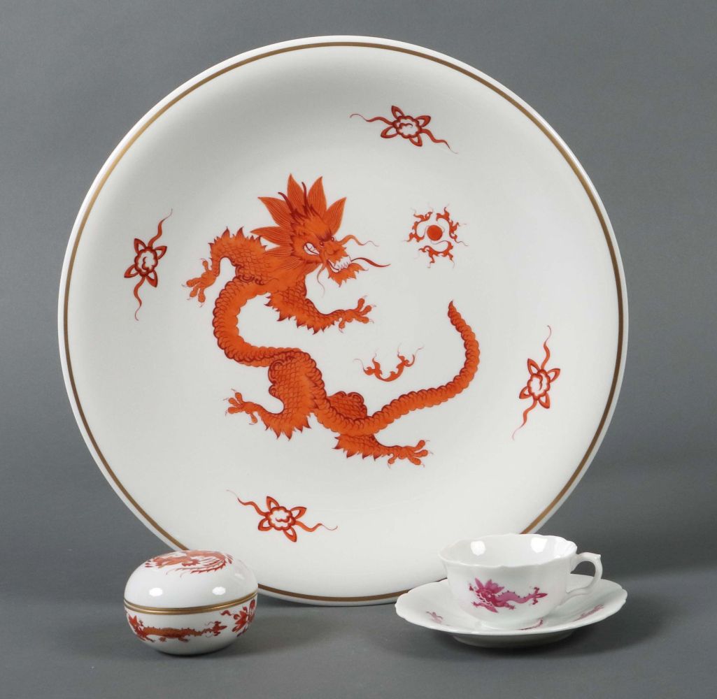 Konvolut "Drache" Meissen, 2x nach