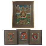 Vier Thangkas Nepal/Tibet, 20. Jh., 1