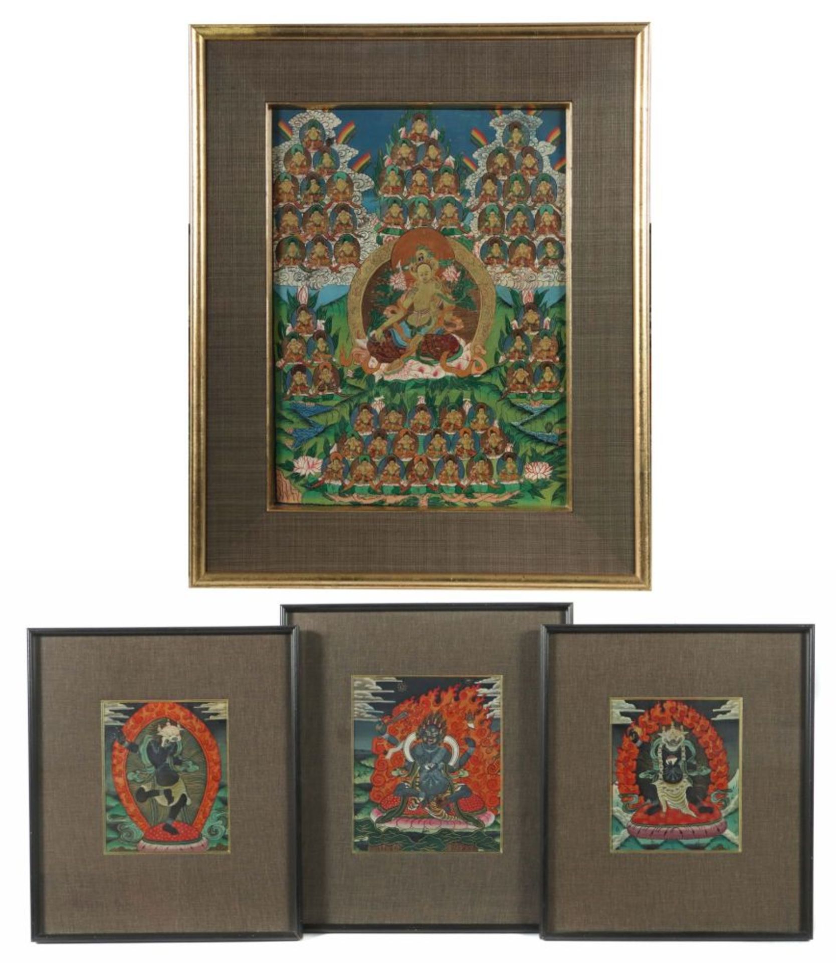 Vier Thangkas Nepal/Tibet, 20. Jh., 1