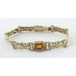 Citrinarmband mit Diamanten um 1900,