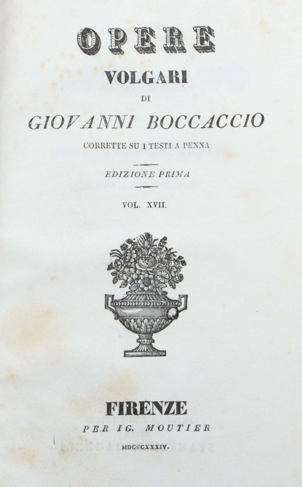 Boccaccio, Giovanni Opere volgari, - Image 4 of 5