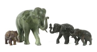 Vier Elefanten Indien, Bronze/Metall,