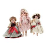 3 Puppen ca. um 1920, 1 x Baehr &