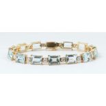 Elegantes Aquamarin-Brillant-Armband