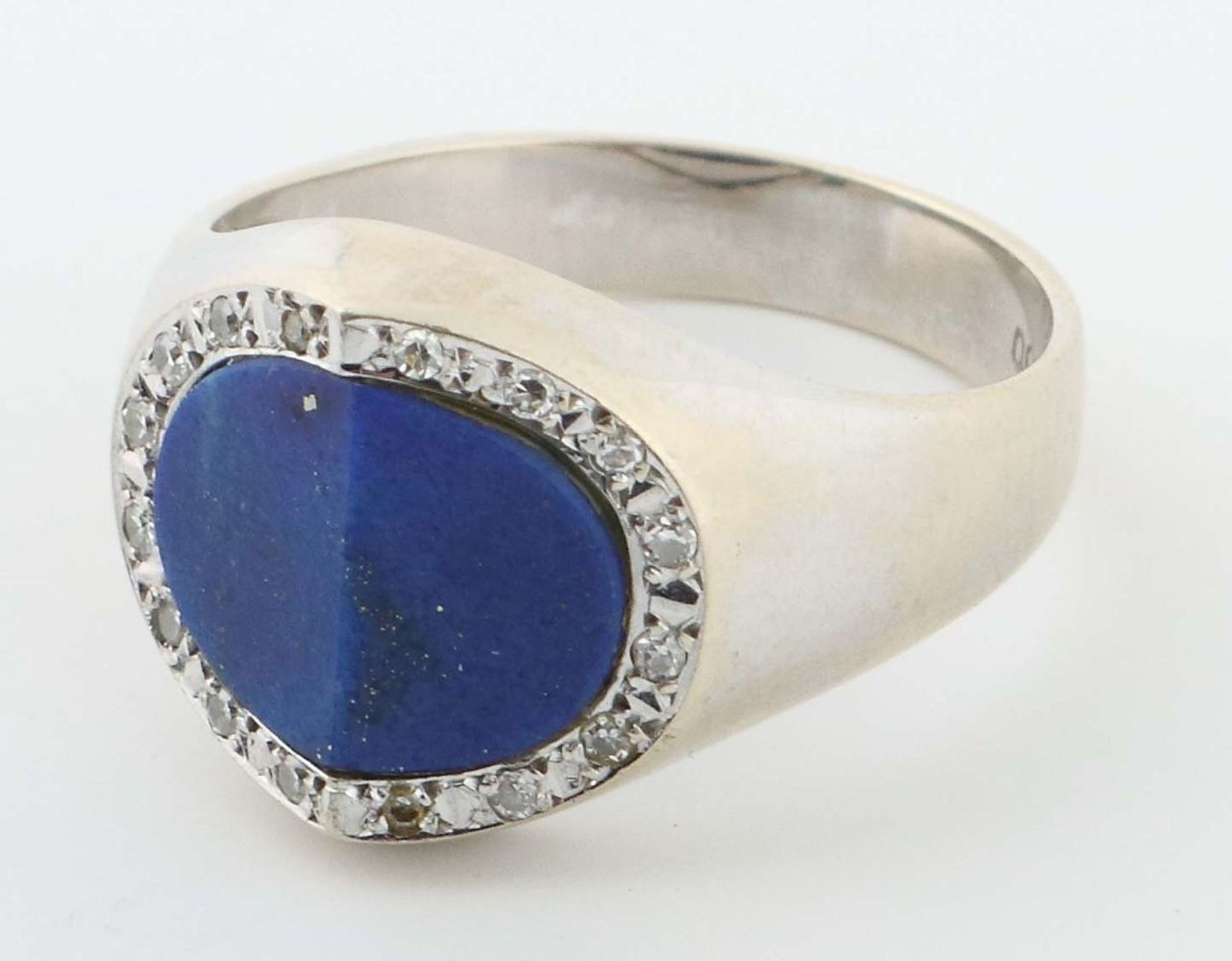 Chevalierring mit Lapis Lazuli und - Bild 2 aus 2