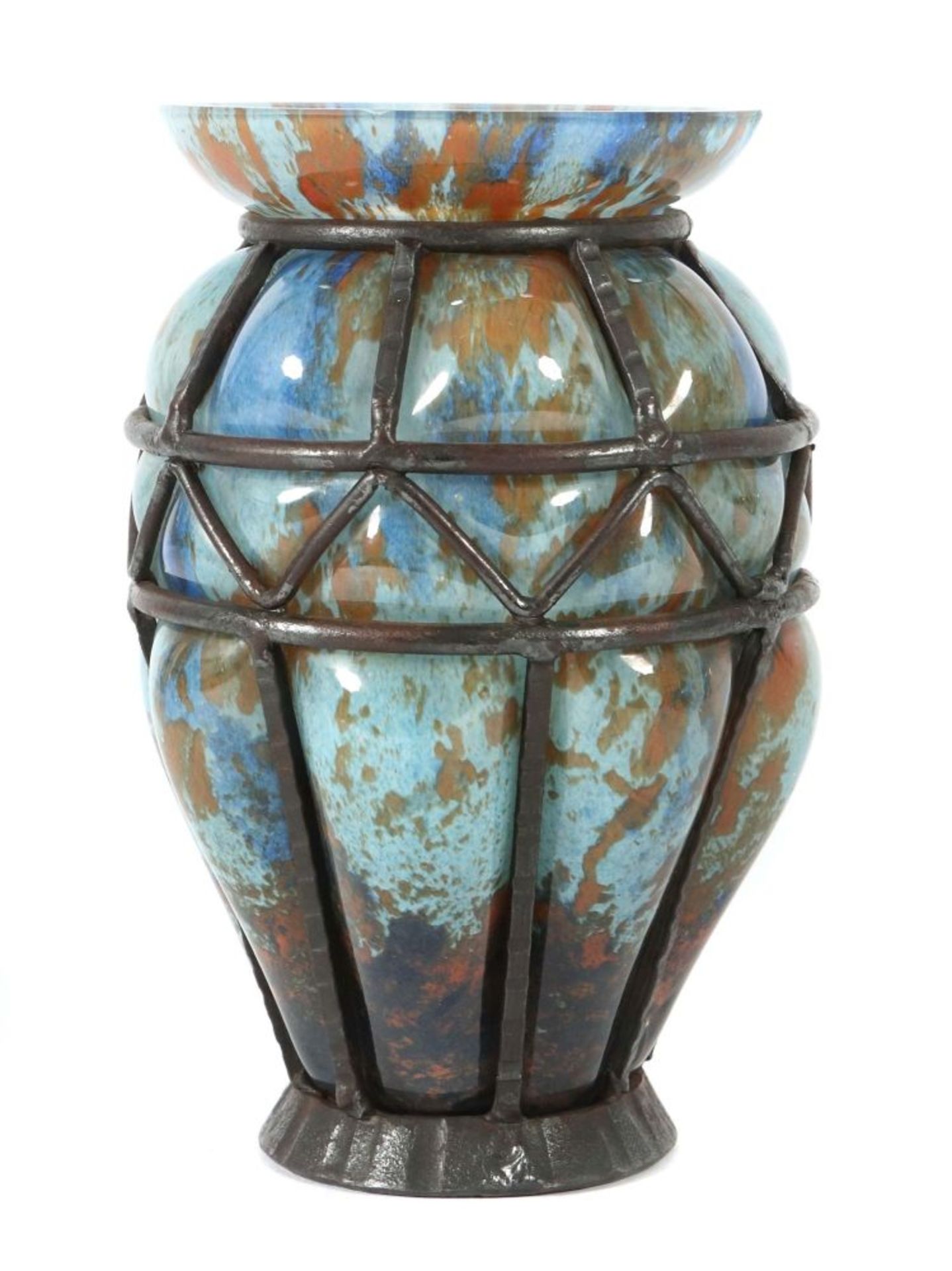 Art Déco-Vase mit Metallmontur wohl