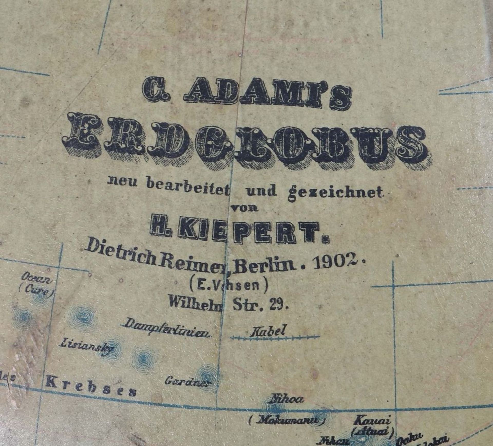 C. Adamis Erdglobus Heinrich Kiepert, - Bild 3 aus 3