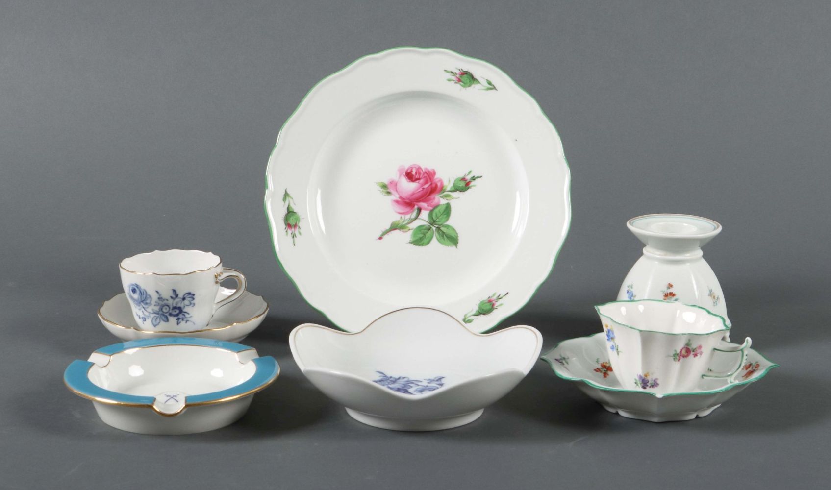 Konvolut Porzellanteile, Meissen 3x