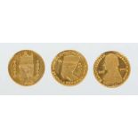 3 Aureus Magnus-Goldmünzen Gold 980,