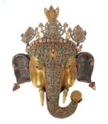 Kopf des Ganesha Indien/Nepal, 20.Jh.,