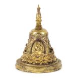 Stupa Nepal, 2. Hälfte 20. Jh., Bronze