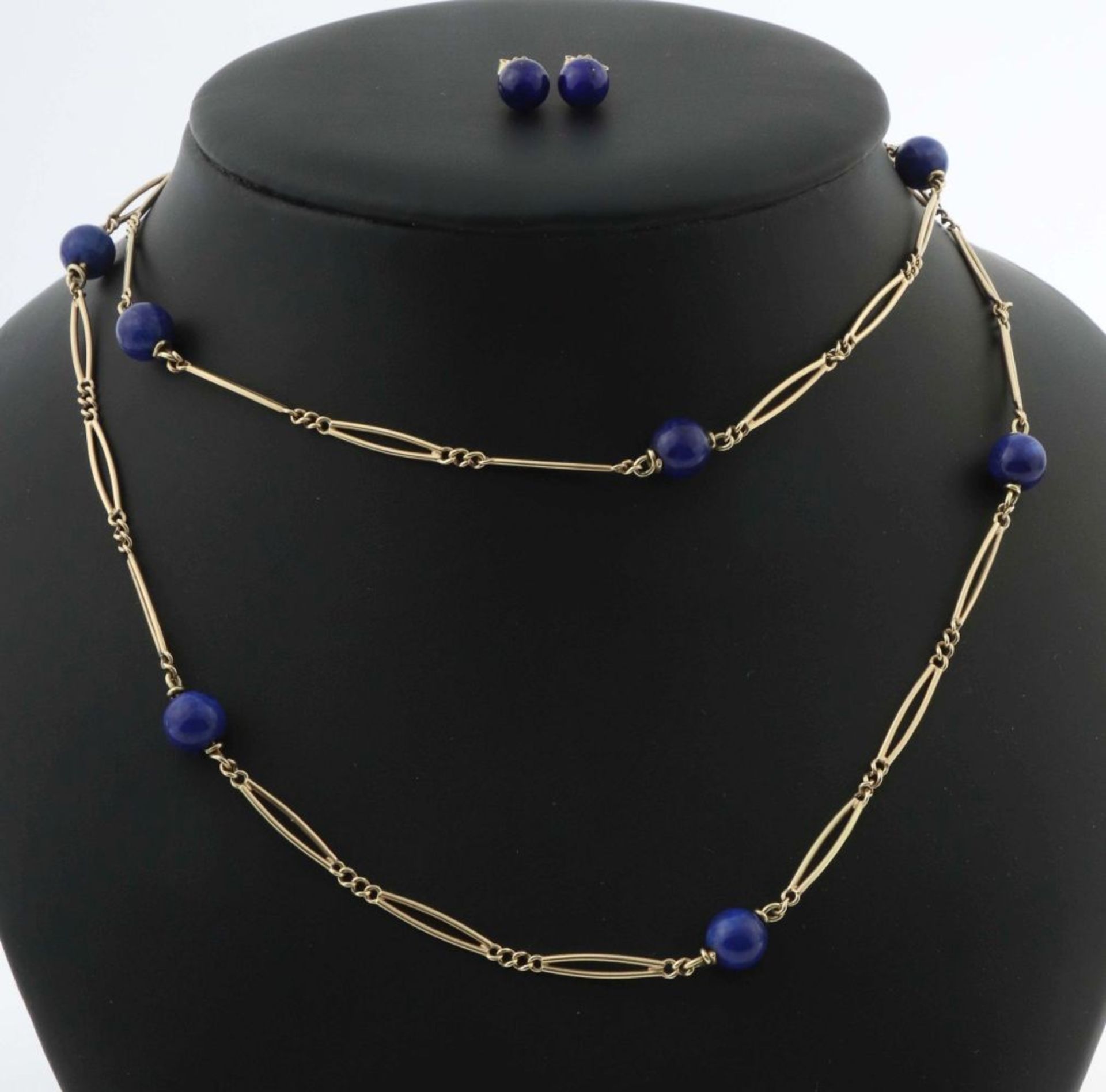 Lapis Lazuli Schmuckset Gelbgold 585,