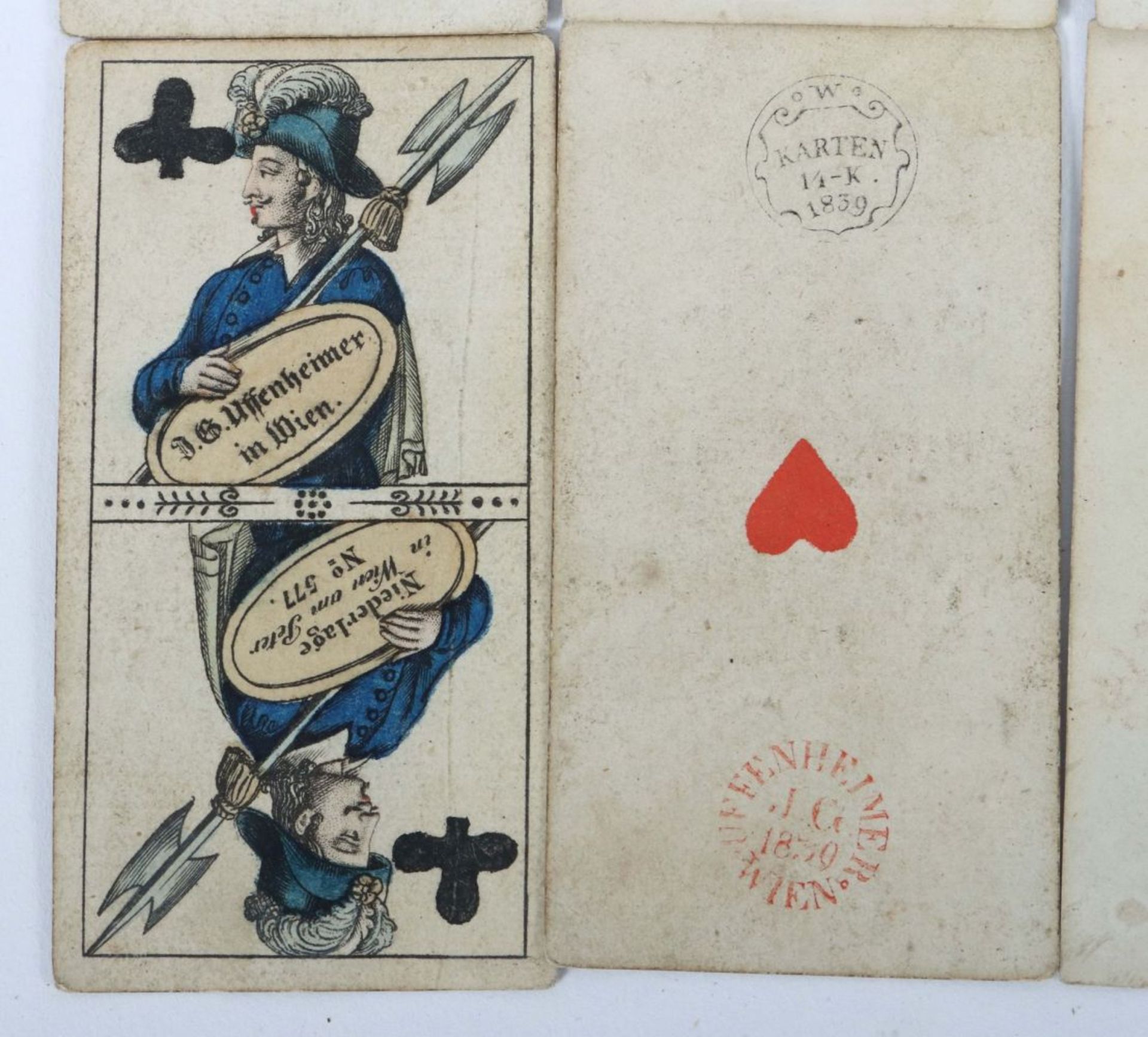Kartenspiel 1839, 32 Blatt: 16 x - Bild 2 aus 7