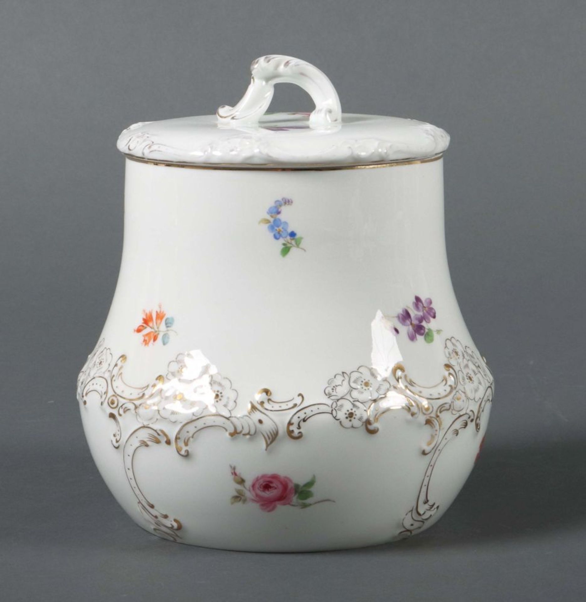 Keksdose mit Blumenmalerei Meissen,