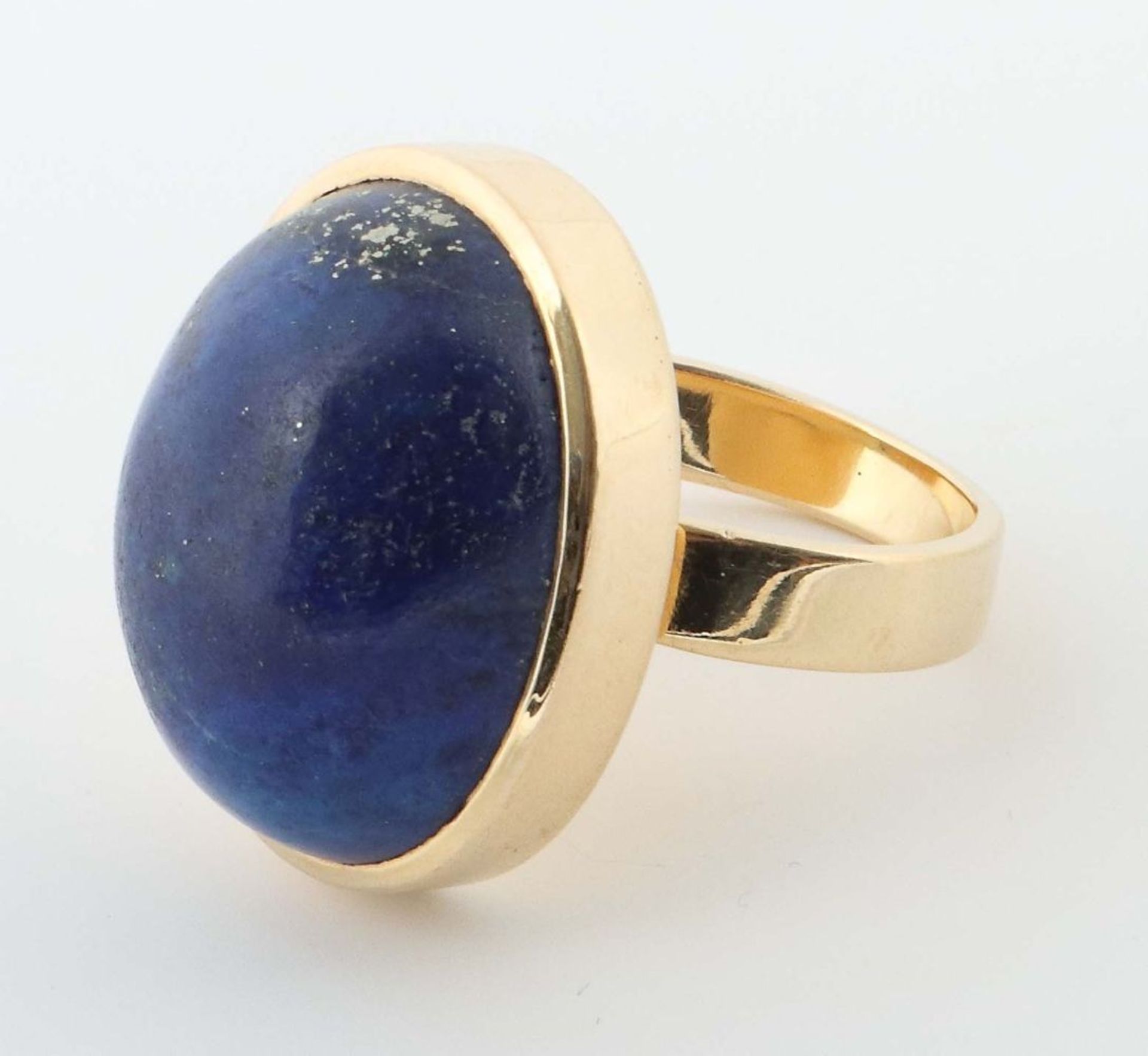 Großer Lapis Lazuli Ring Gelbgold 750, - Bild 2 aus 2