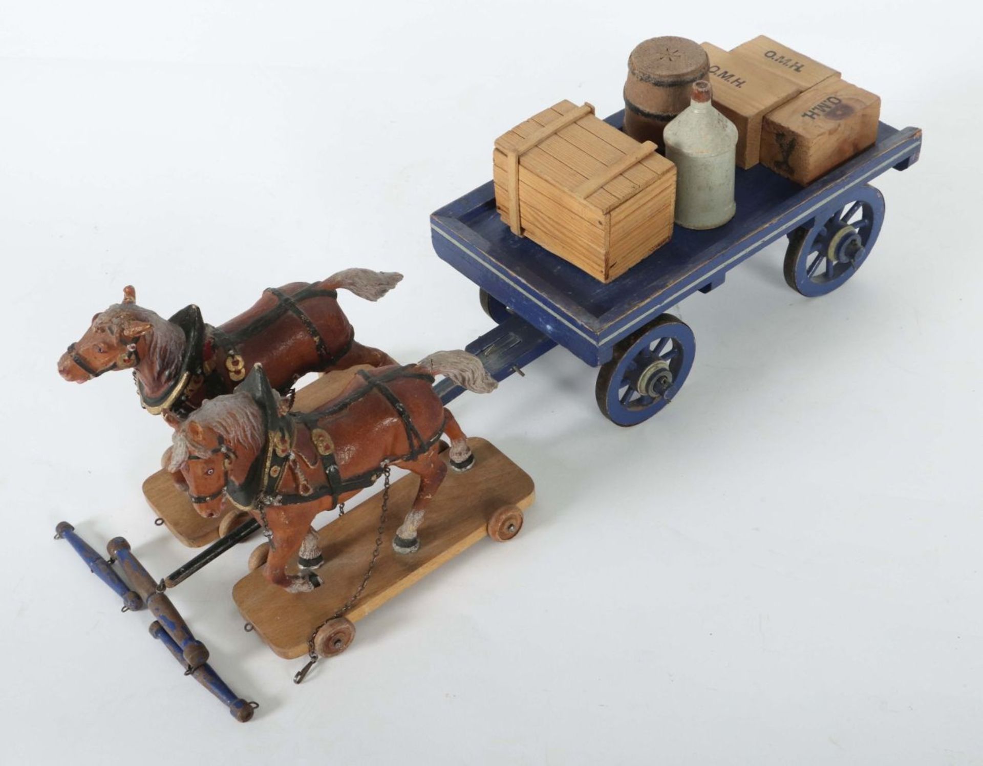 Zweispänner mit Wagen und Ladung - Bild 2 aus 2