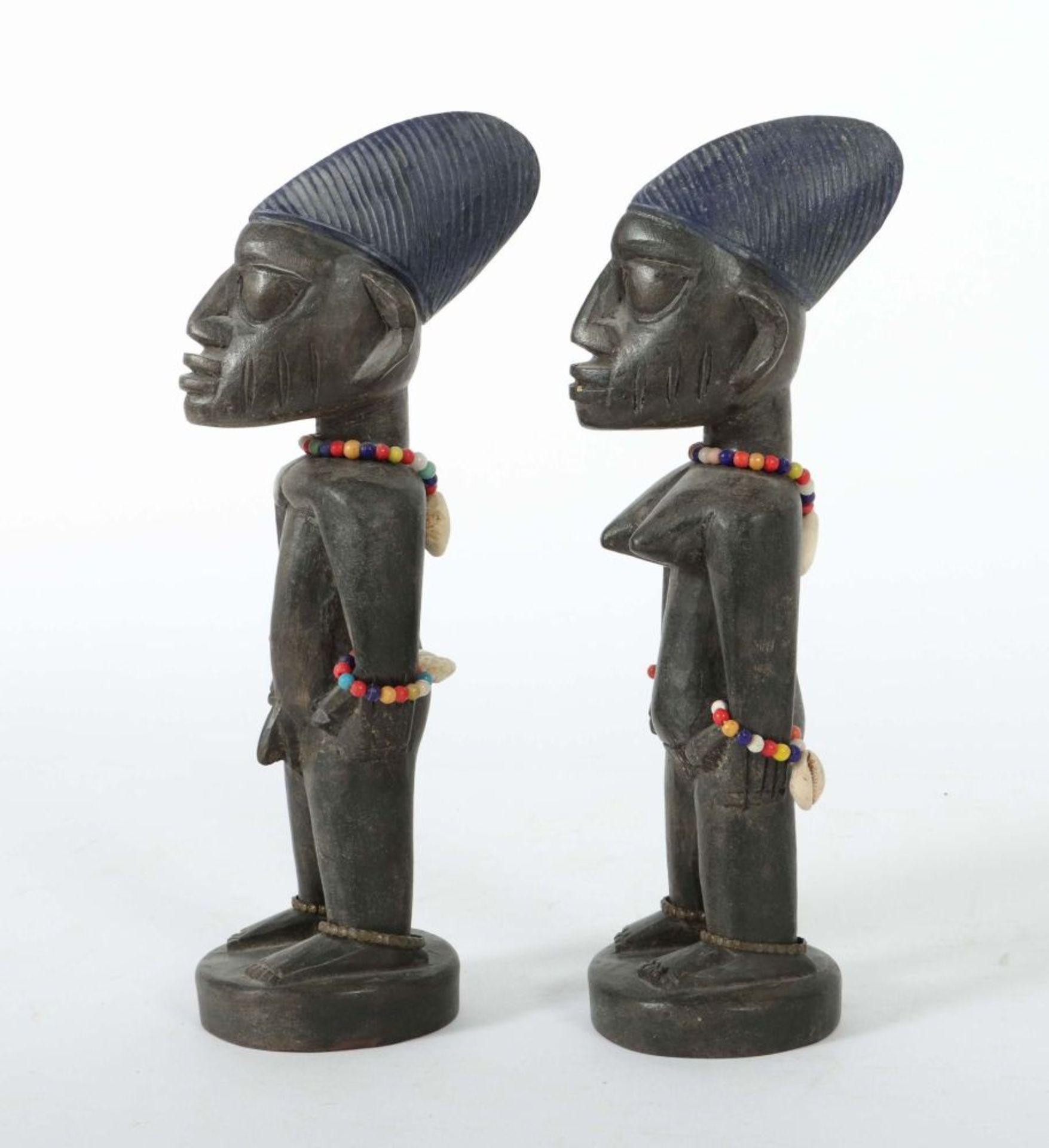 Yoruba Ibeji-Figurenpaar Nigeria, Holz - Image 2 of 2