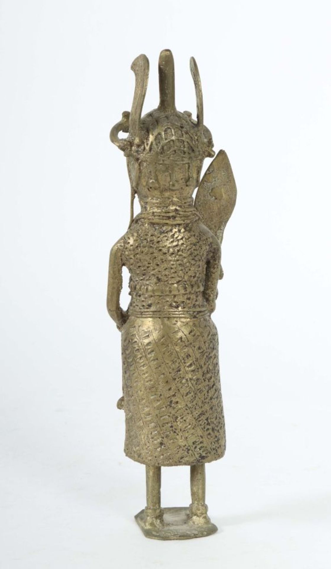 Goldfarbene Figur im Stil der Benin - Bild 2 aus 2