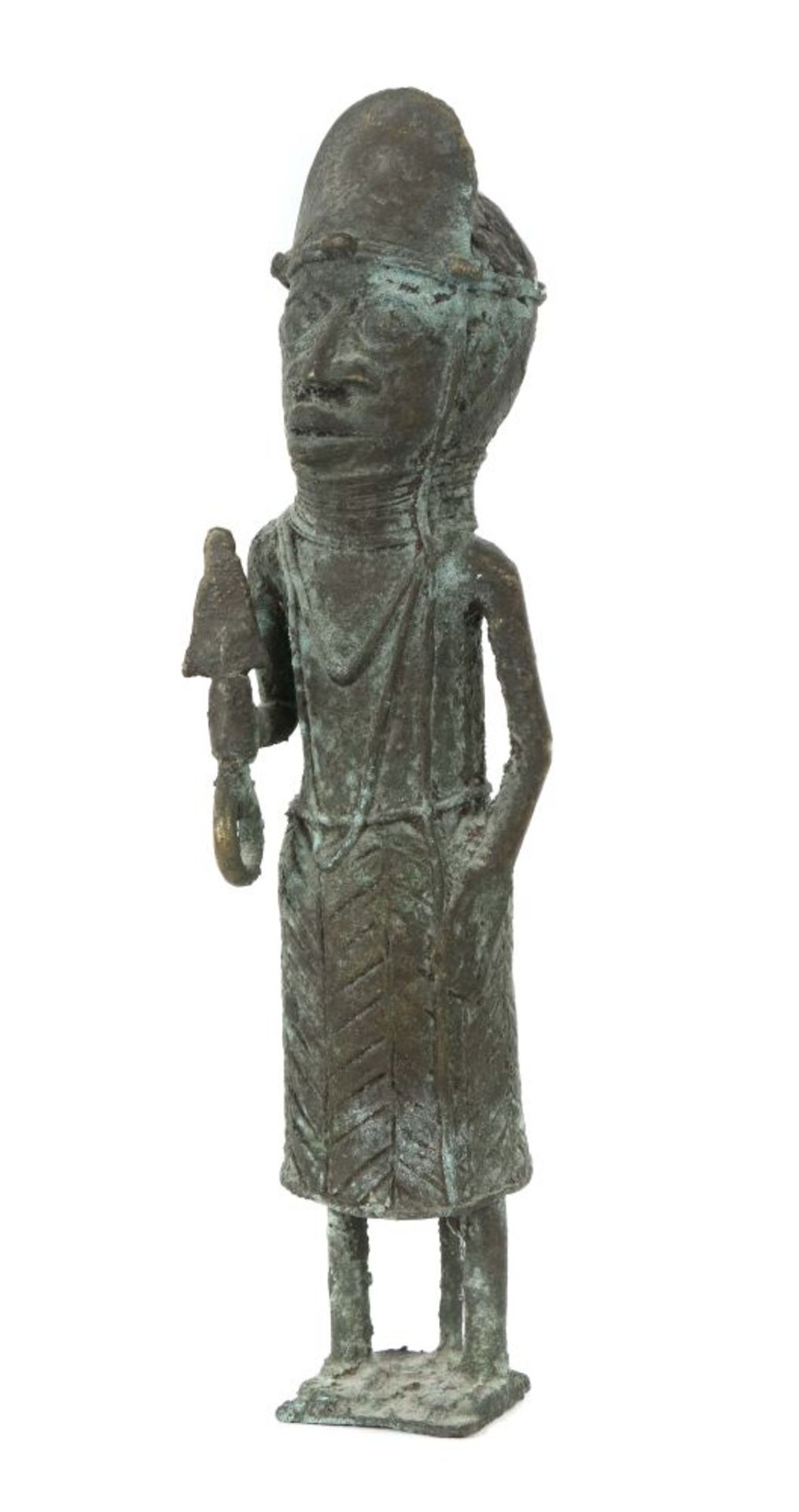 Bronzefarbene Figur im Stil der Benin