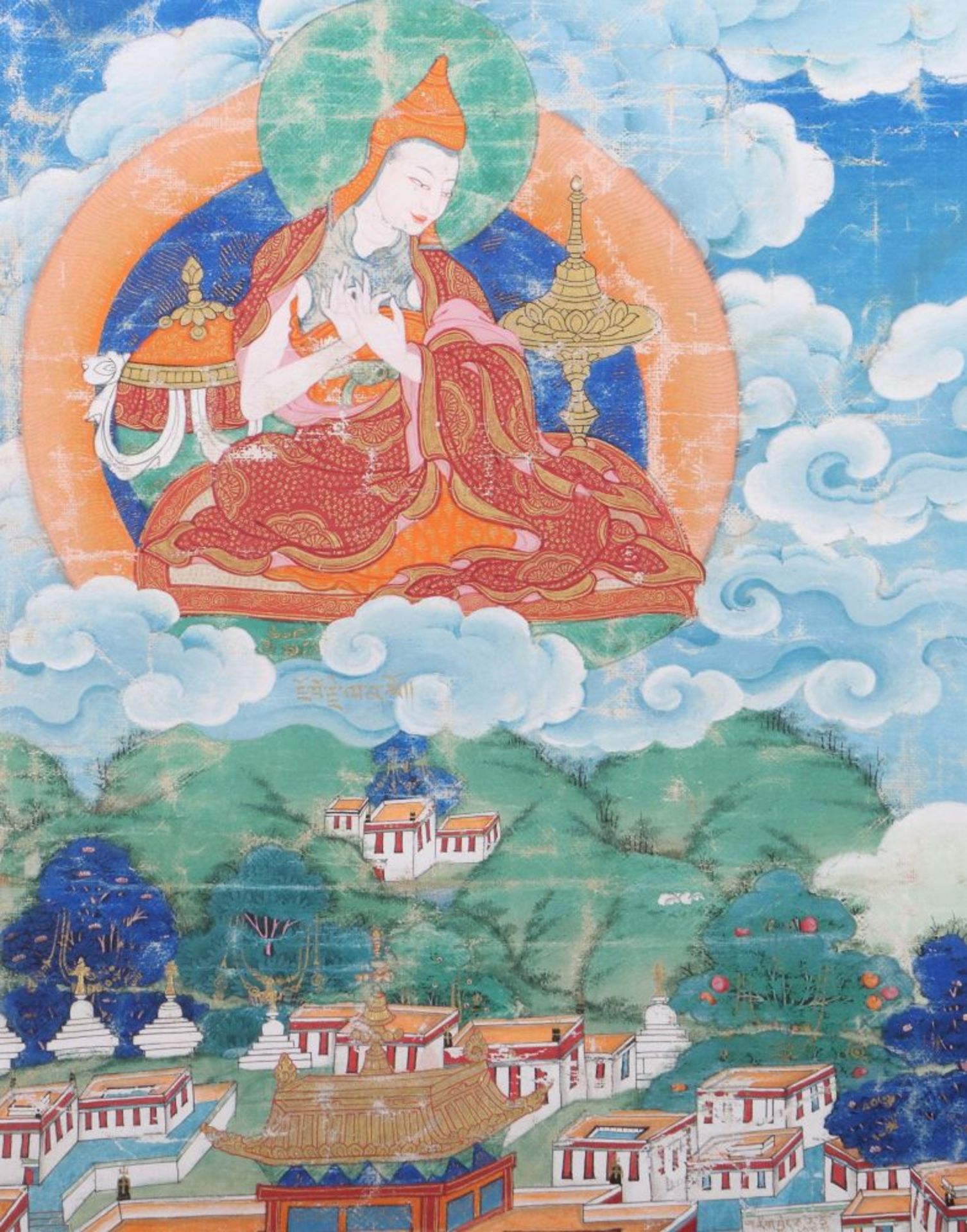 Thangka mit Kelsang Gyatsho Tibet, 18. - Image 4 of 5