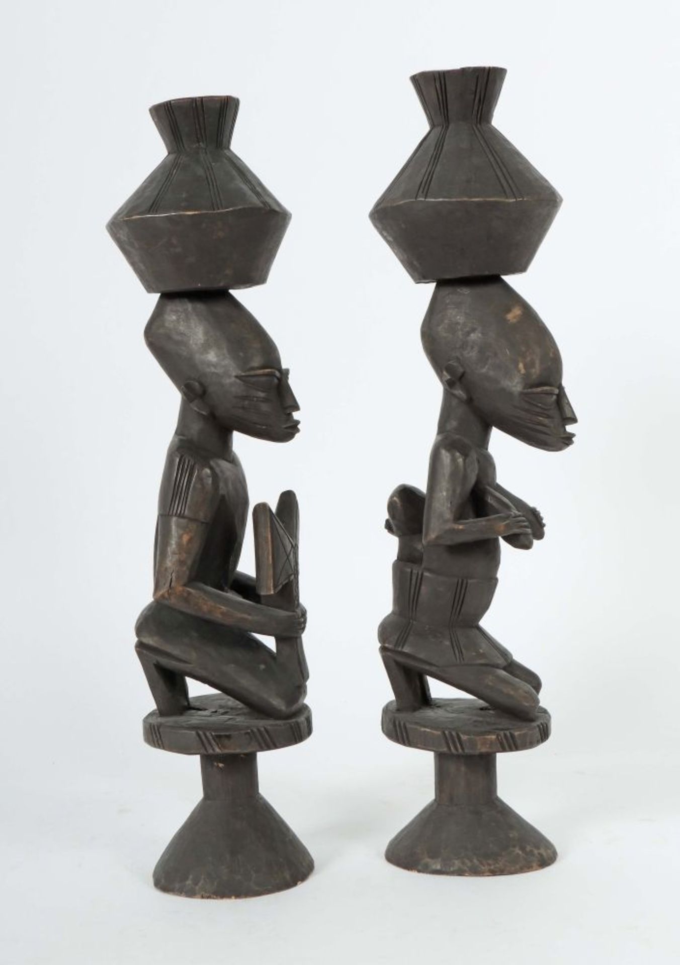 Yoruba Figuren-Paar Nigeria, Holz - Bild 2 aus 2