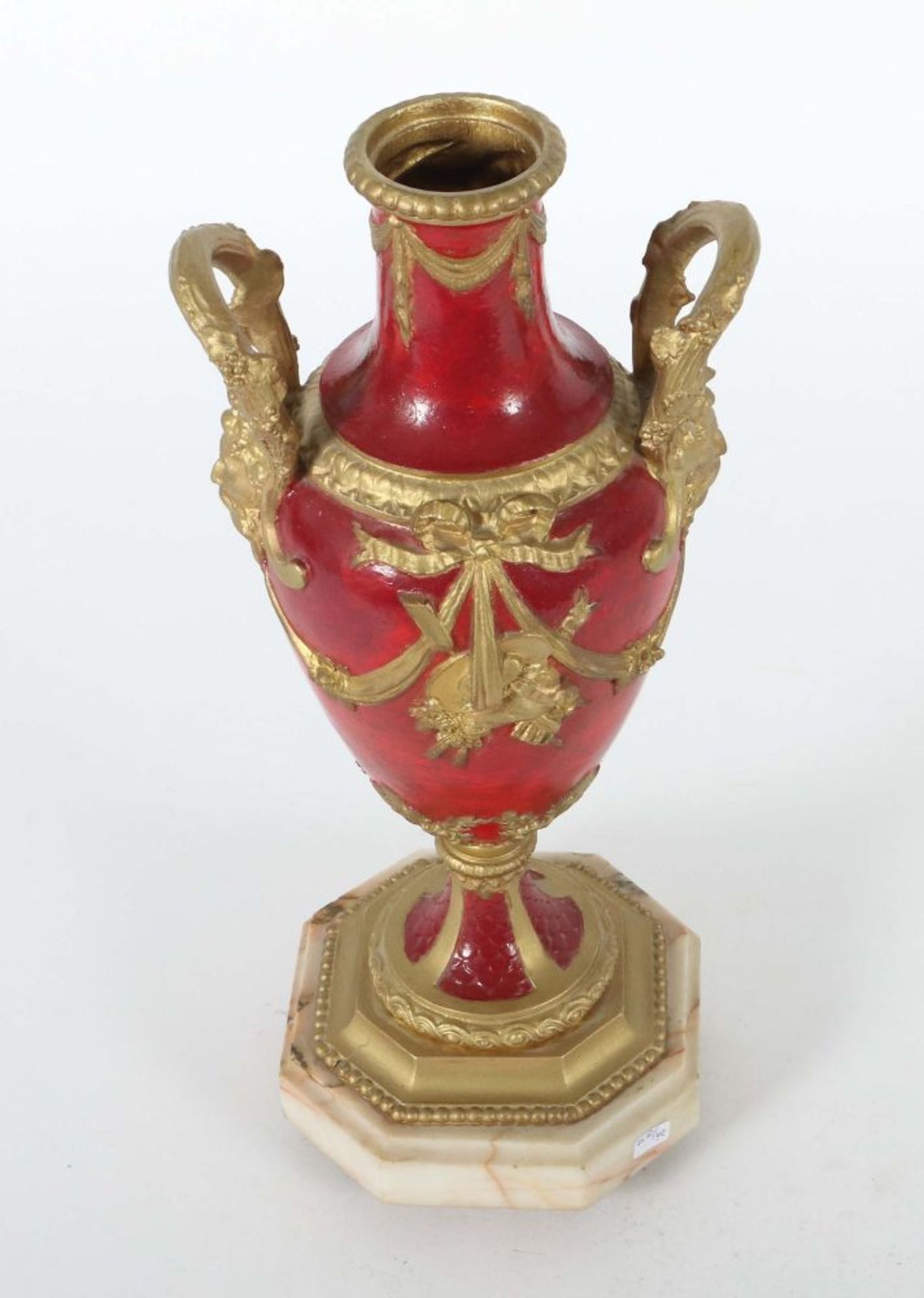Zwei-Henkel-Vase Ende 19. Jh., rot und - Bild 4 aus 4