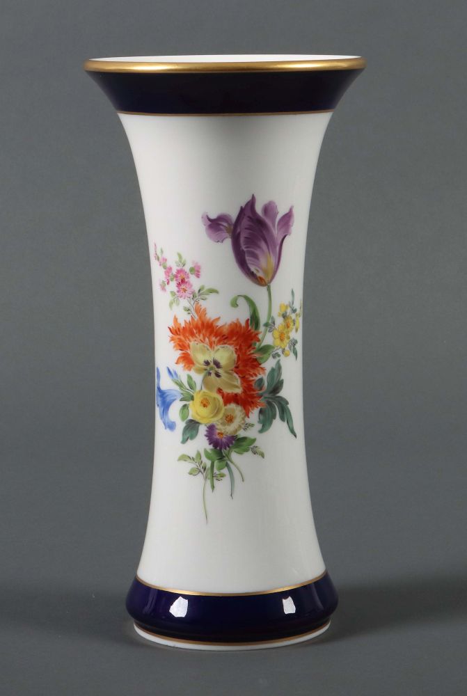 Trompetenvase mit Blumendekor Meissen,