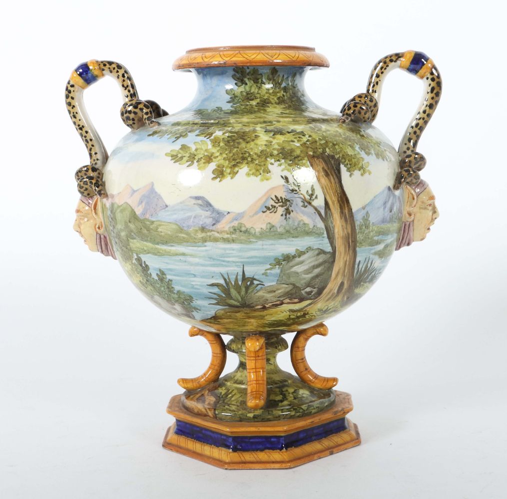 Italienische Fayencevase mit - Image 4 of 6