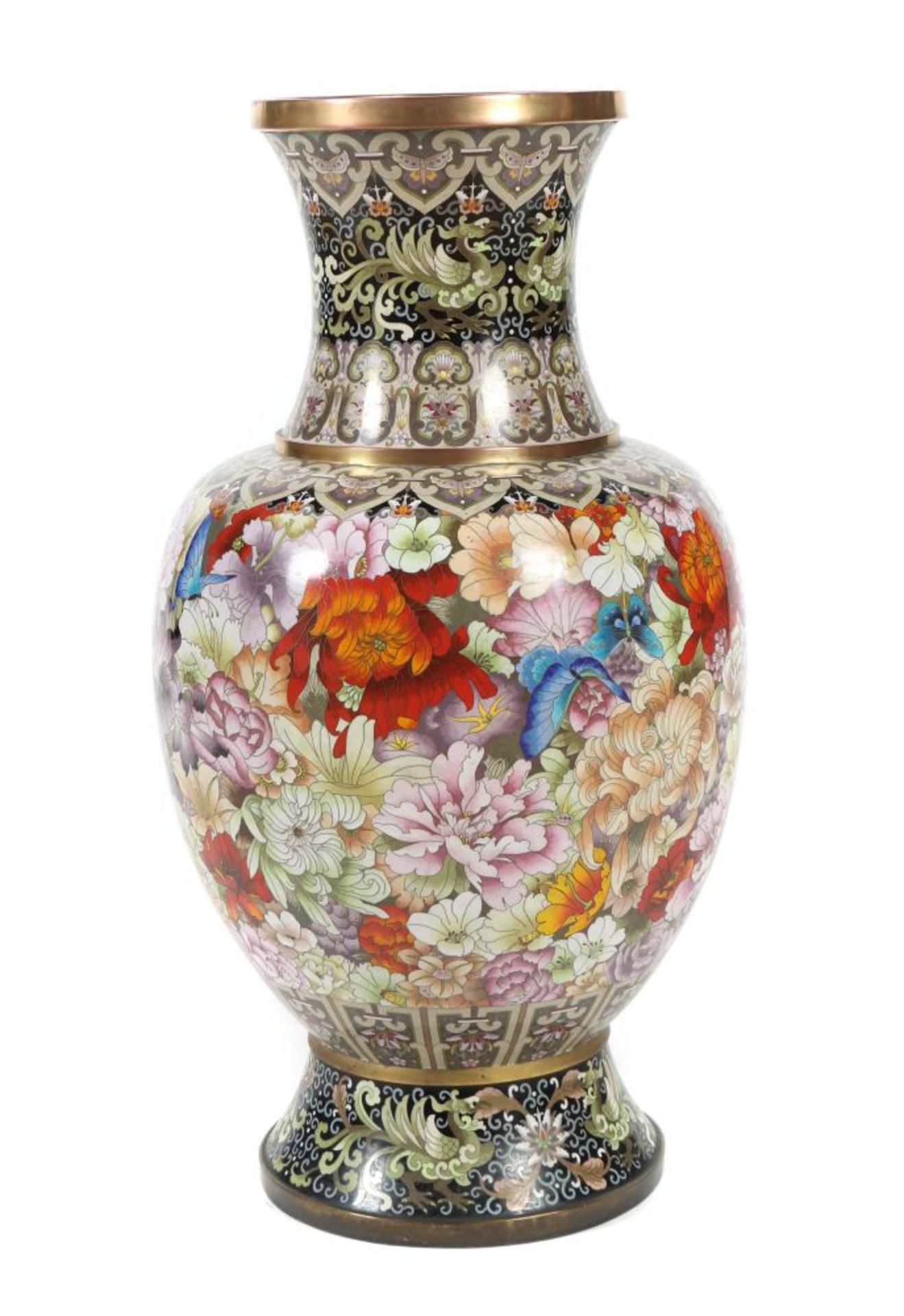 Große Cloisonné Vase China, 20. Jh.,