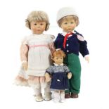 3 Puppen Käthe Kruse, ab 1960er Jahre,