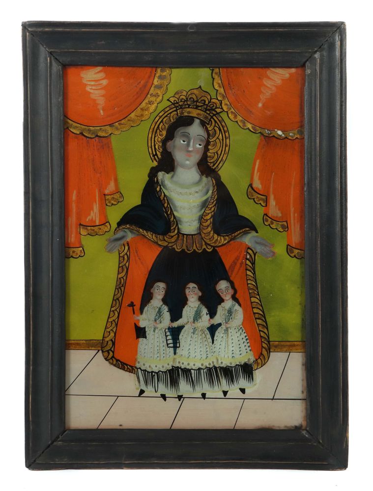 Hinterglasbild "Schutzmantel Madonna"