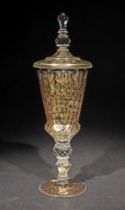 Deckelpokal Um 1800, farbloses Glas