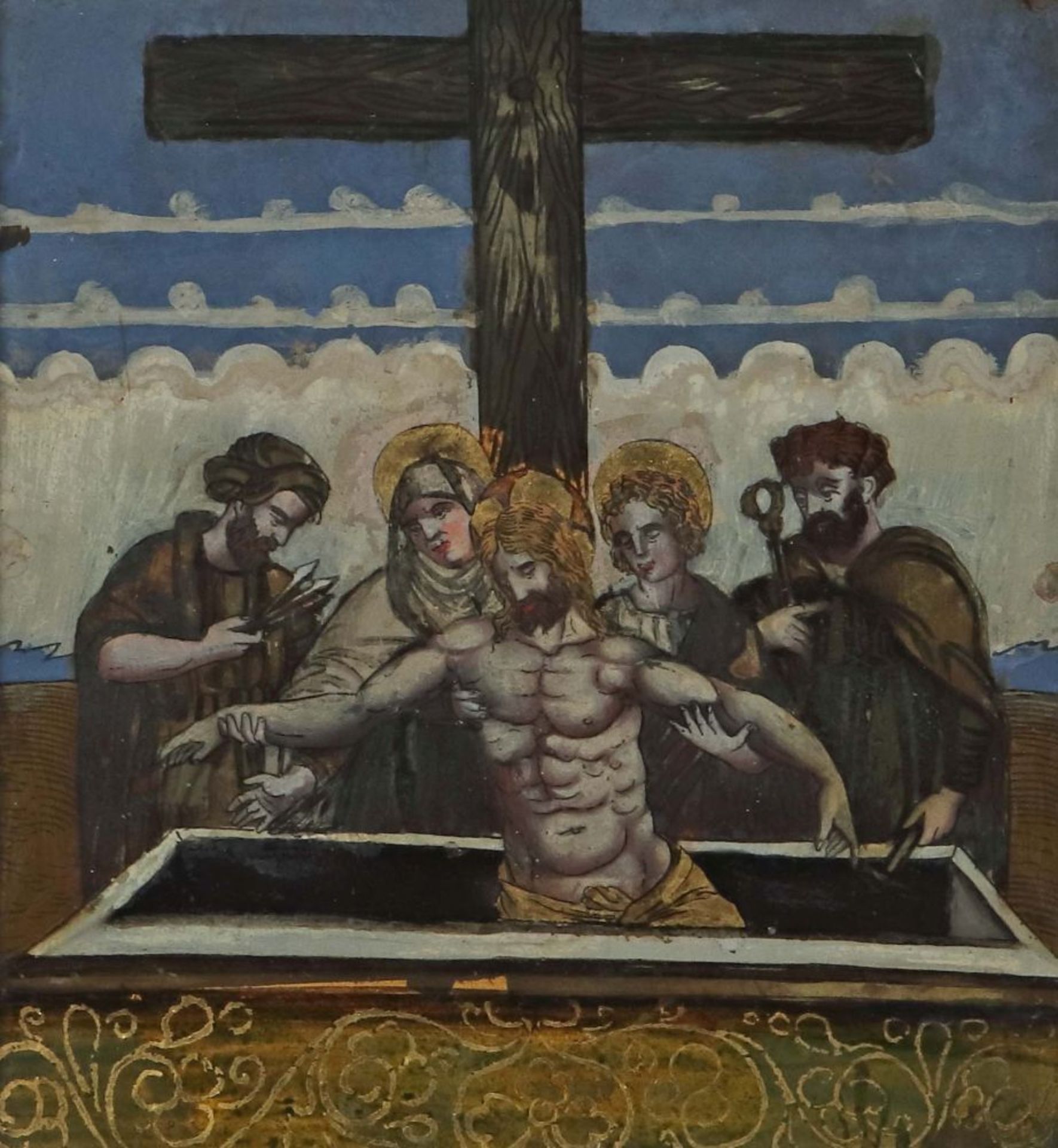 Hinterglasbild "Grablegung Christi"