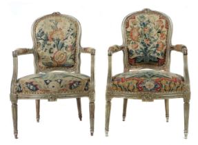 Paar Louis XVI-Fauteuils Frankreich,