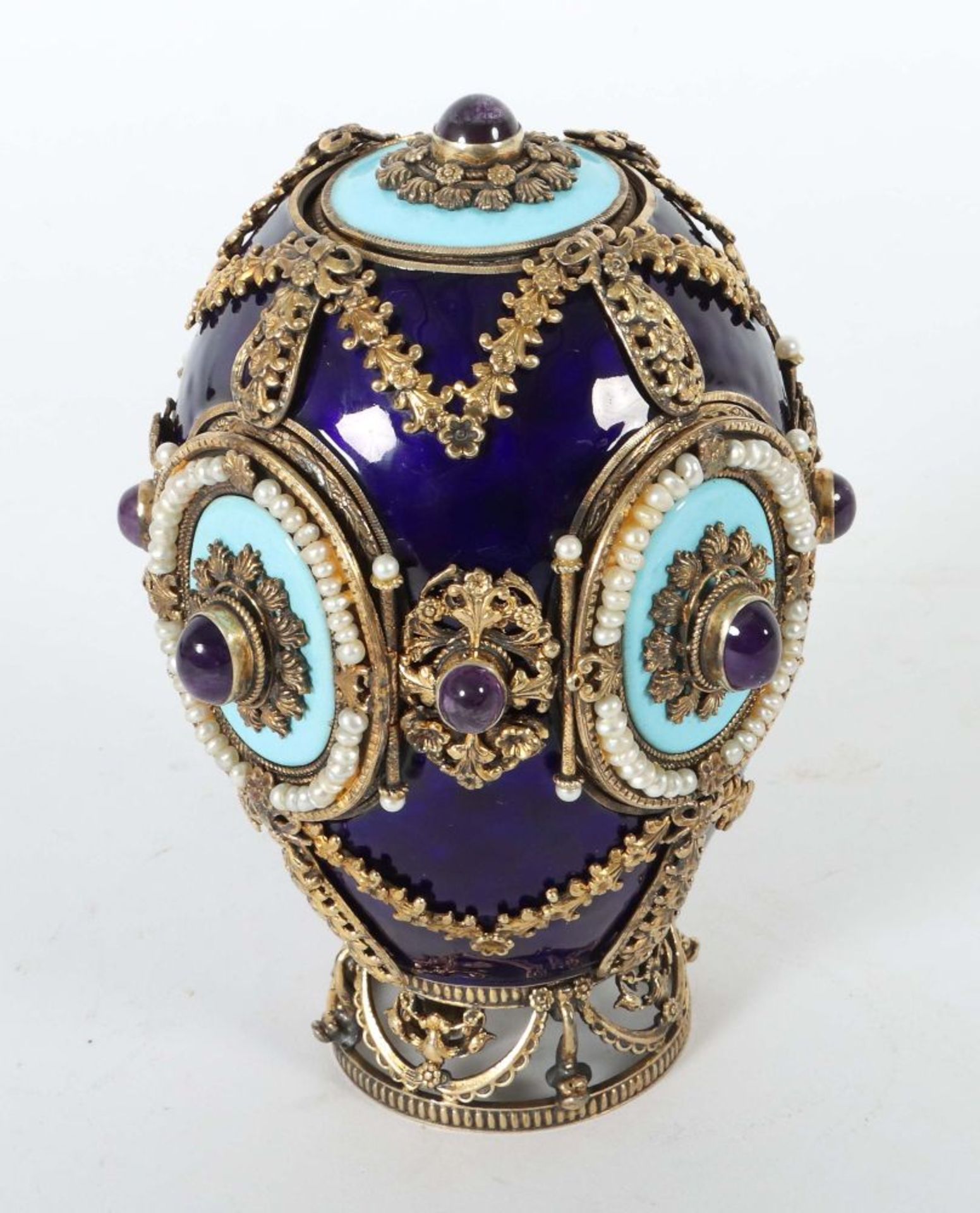 Prächtiges Schmuck-Ei im Fabergé-Stil - Bild 3 aus 7