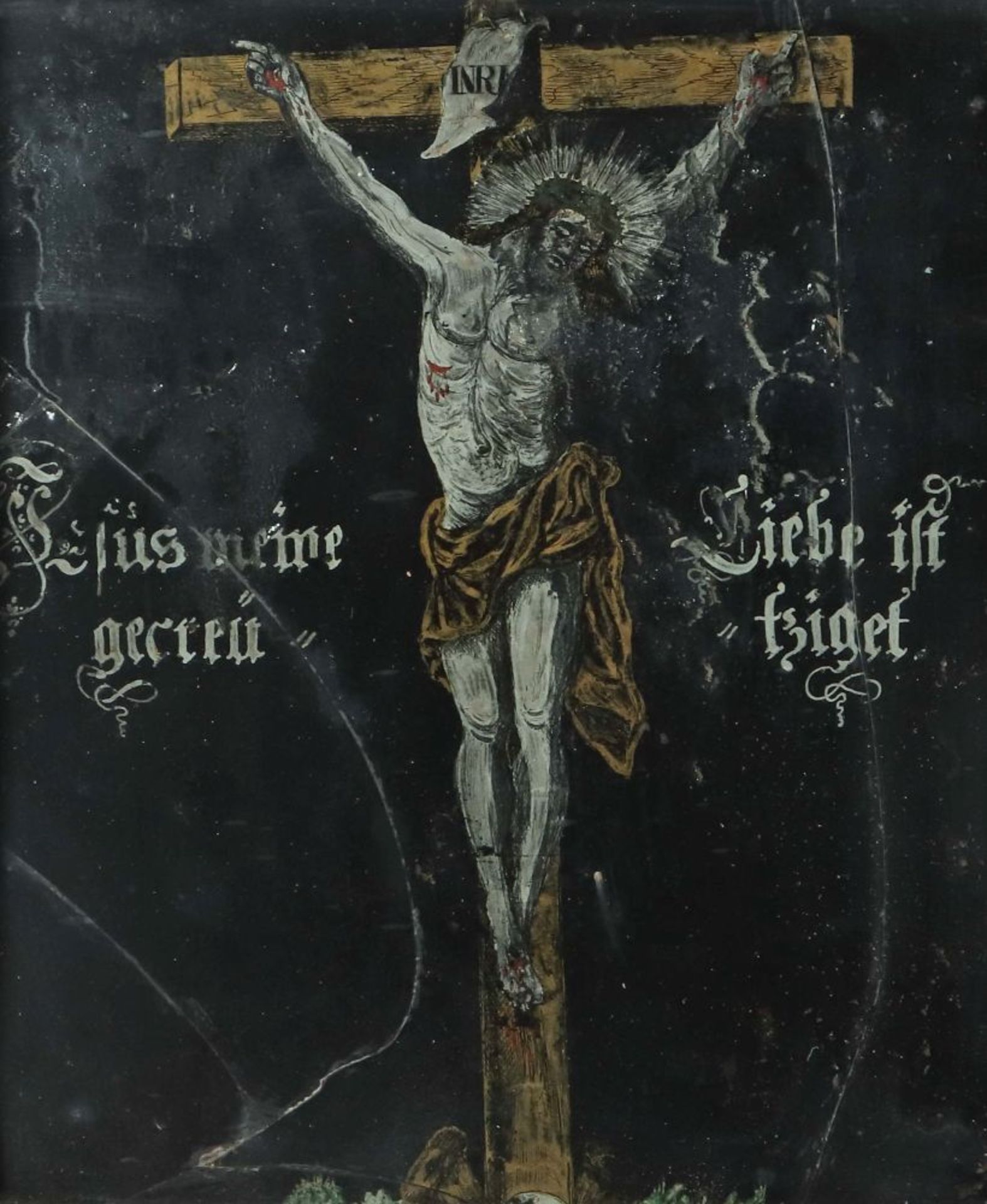 Hinterglasbild "Jesus am Kreuz"