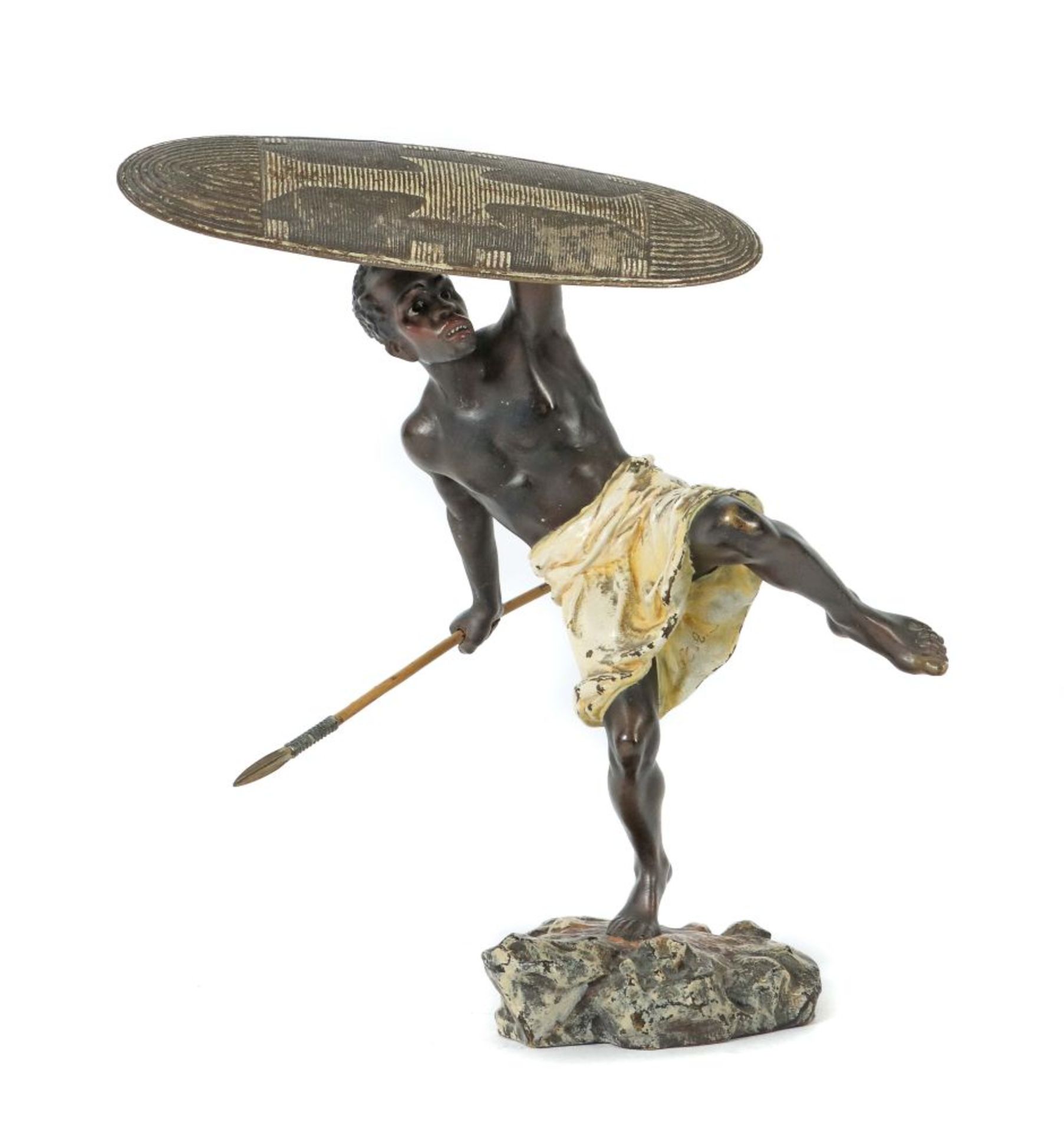 Afrikanischer Krieger Wiener Bronze,