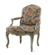 Louis XV-Fauteuil mit Gobelinbezug