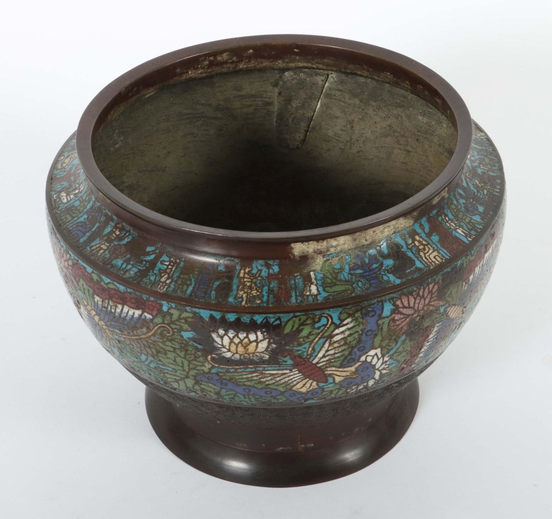 Emailletopf China, wohl um 1900, - Image 2 of 2