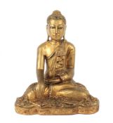 Sitzender Mandalay-Buddha Burma, Holz