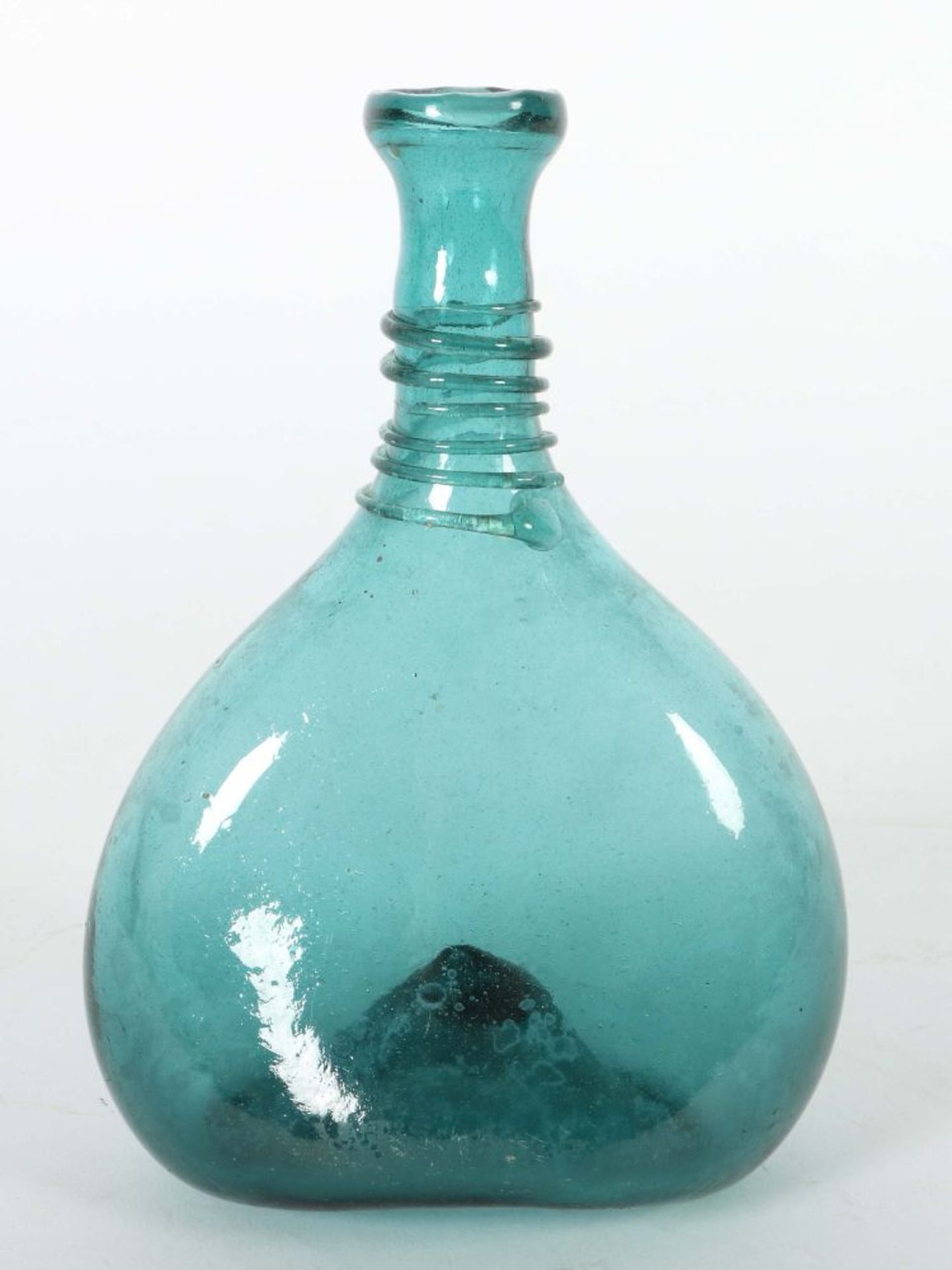 Fadenglas-Flasche wohl 18. Jh., türkis - Bild 2 aus 2