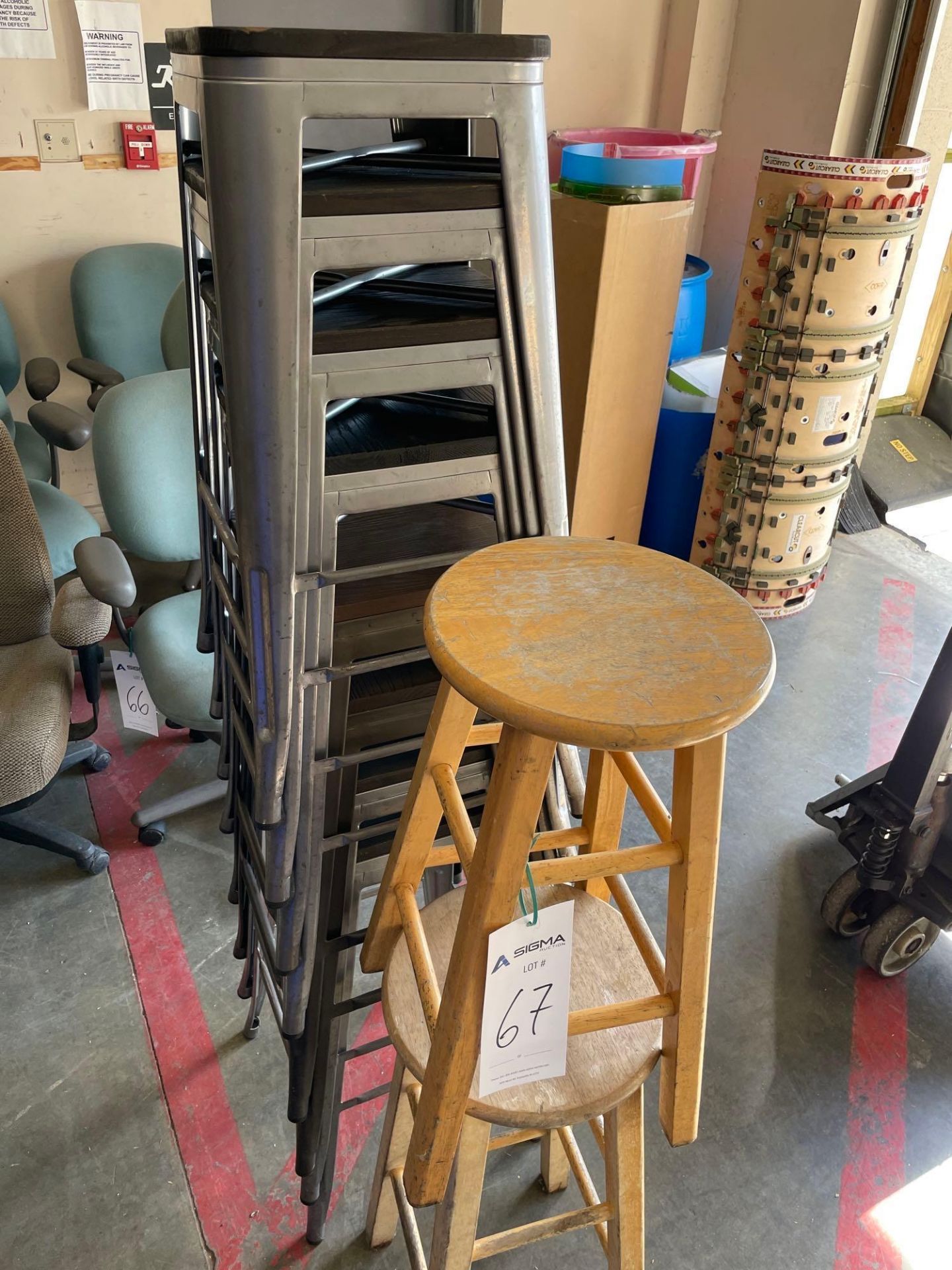 Steel and Wooden Stools