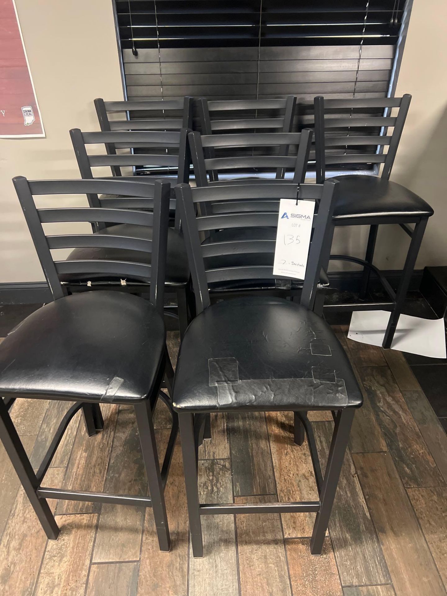 Lot of (7) high top bar stools