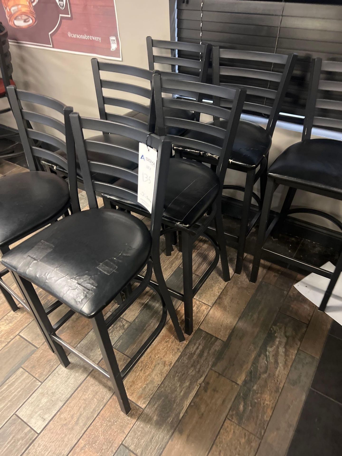 Lot of (7) high top bar stools - Image 3 of 3