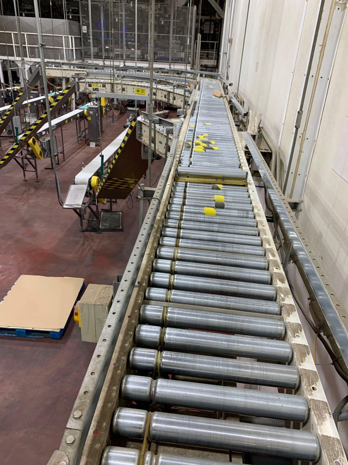 Ceiling Mounted Roller Conveyor with 3 Chutes - Image 2 of 13